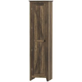 67" Farmhouse Kitchen Pantry Storage Cabinet with Barn Door, Kitchen Pantry Cabinet with Adjustable Shelves, Brown