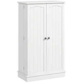 Freestanding Pantry Cabinet 41 Inch Kitchen Pantry with Spice Racks and Adjustable Shelves for Home Use, White