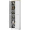 72" Tall Pantry Cabinet, Kitchen Pantry Cabinet with Adjustable Shelves, Storage Cabinet with 4 Doors, White