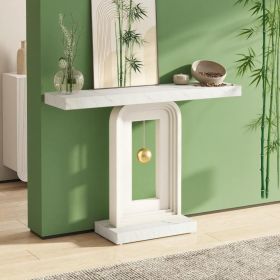 Modern 100cm Console Table Sofa Entrance Table with Gold Decor Elegant Home Living Room Decorative Sideboard