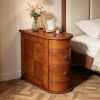 Wooden Coffee Table Sofa Side Table with 2 Drawers Home Decorative Table for Living Room Bedroom