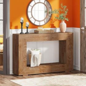 120 Cm Style Console Table with Storage for Entrance Area Wooden Sofa Table for Home Decor