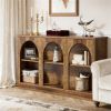 Farmhouse Long Entrance Table with 3-Step Storage Country Style Hallway Console for Entryway Organization