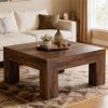 Wooden Coffee Table with Robust Legs Square Living Room Table for Sofa & Bedroom Compact Home Furniture