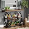 100cm Console Table 4-Step Sofa Table Entrance Table with Shelf Modern Minimalist Style Living Room Decorative Cabinet