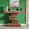 108cm Wooden Console Table Accent Table with Geometric Base Design for Living Room Decor