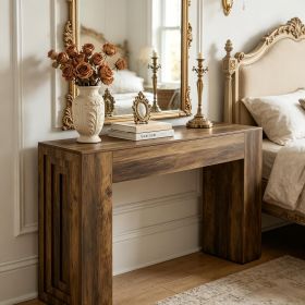 160 Cm Rustic Console Table Dining Table with Stable Legs Flurtisch Sofa Table Traditional Home Decor Furniture