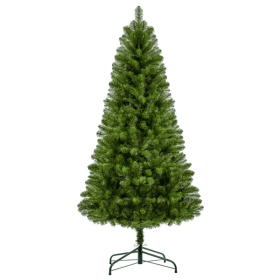 7FT Unlit Artificial Christmas Tree With 775 Tips, Full PVC Branches, Classic Green Holiday Tree With Sturdy Metal Stand For Indoor Home Decoration