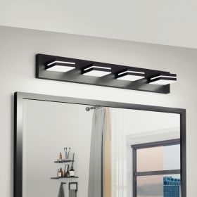 Modern Chrome LED Vanity Light, 4-Lights Wall Sconce For Bathroom And Mirror, Sleek Minimalist Design, Energy-Efficient, Easy To Install