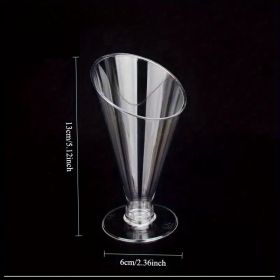 Pack Of 30 Reusable Food-grade Polystyrene Salad Cups, Slanted Design, Suitable For Weddings, Parties, Ice Cream, Fruit, Jelly, And Sandwich Platters,