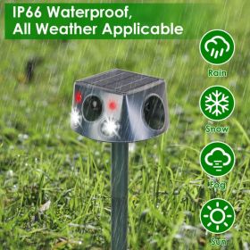 Outdoor Animal Repeller - 3 Efficient Modes, Solar/Type-C Charging, IP66 Waterproof, Buzzer Vibration, Easy Install for Garden Yard Farm