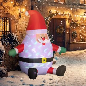 Christmas Inflatables Outdoor Decorations Santa and Penguin Standing in Sock with Candy Cane Gift Box