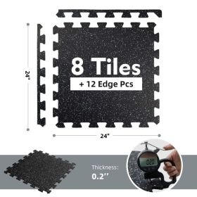 24-inch Wide X 24-inch Long X 6mm Professional Series Rubber Floor Tiles, Gym, Weight Room Rubber Flooring Tiles - 8 Pack