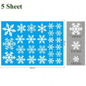135Pcs Christmas Window Clings Snowflakes Window Decals Static Window Stickers For Christmas Decorations Window Decor Ornaments Xmas Party Supplies Th
