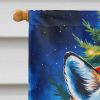 Fox Christmas House Flag Large Porch Sleeve Pole Decorative Outside Yard Banner Artwork Wall Hanging, Polyester, House Size, Multicolor