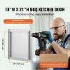 BBQ Access Door, 18W x 21H Inch Single Outdoor Kitchen Door, Stainless Steel Flush Mount Door, Wall Vertical Door with Recessed Handle, for BBQ Island