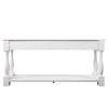 63inch Long Wood Console Table with 3 Drawers and 1 Bottom Shelf for Entryway Hallway Easy Assembly Extra-thick Sofa Table (Antique White)