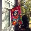Havanese Holiday Christmas House Flag Large Porch Sleeve Pole Decorative Outside Yard Banner Artwork Wall Hanging, Polyester, House Size, Multicolor