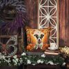 Jack Russell Terrier Fall Throw Pillow Machine Washable, Indoor Outdoor Decorative Pillow for Couch, Bed or Patio, 14Hx14W