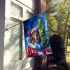 Collie Christmas House Flag Large Porch Sleeve Pole Decorative Outside Yard Banner Artwork Wall Hanging, Polyester, House Size, Multicolor