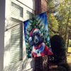 Black Poodle Christmas House Flag Large Porch Sleeve Pole Decorative Outside Yard Banner Artwork Wall Hanging, Polyester, House Size, Multicolor