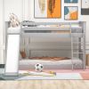 Twin over Twin Bunk Bed with Convertible Slide and Ladder, Gray (Old SKU: SM000213)