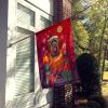 Briard Holiday Christmas House Flag Large Porch Sleeve Pole Decorative Outside Yard Banner Artwork Wall Hanging, Polyester, House Size, Multicolor