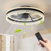 20" Smart Silent Ceiling Fan with Light ��� Crystal Flush Mount LED Fan Lamp with Hidden Blades and Natural Airflow System, Designed for Bedroom, Kids