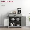 HOMCOM Farmhouse Sideboard Cabinet with Barn Doors Kitchen Buffet Cabinet with Drawer and Adjustable Shelf Stone Gray |
