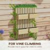 Outsunny Wall-Mounted Wood Planter Box with Trellis for Climbing Plants Outdoor Raised Garden Bed with Adjustable Height