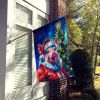 Pig Christmas House Flag Large Porch Sleeve Pole Decorative Outside Yard Banner Artwork Wall Hanging, Polyester, House Size, Multicolor