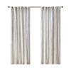 Poly Printed Curtain Panel with Tufted Stripe and Lining White/Brown 50x84"