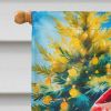 Penguin Christmas House Flag Large Porch Sleeve Pole Decorative Outside Yard Banner Artwork Wall Hanging, Polyester, House Size, Multicolor