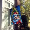 Hedgehog Christmas House Flag Large Porch Sleeve Pole Decorative Outside Yard Banner Artwork Wall Hanging, Polyester, House Size, Multicolor