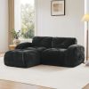 L-shaped Boneless Sofa,Soft Velvet Fabric,Tufted Design,32D High Density Sponge,No Assembly Required,Ergonomic Design Bottom, Anti-Slip Design