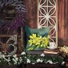 South Carolina Yellow Jessamine in Watercolor Throw Pillow Machine Washable, Indoor Outdoor Decorative Pillow for Couch, Bed or Patio, 18Hx18W
