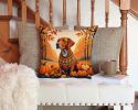 Vizsla Fall Throw Pillow Machine Washable, Indoor Outdoor Decorative Pillow for Couch, Bed or Patio, 14Hx14W