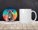 Hippie Animal Zebra Large Sandstone Coasters Pack of 4 Absorbent Round Coasters Decor Gifts for Men or Women, 4 in, Multicolor