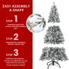 5ft PVC Round Head Flocking Tree Pre-lit Design Small Celebrate Festival Artificial Flocked Christmas Tree With UL Lights
