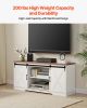 4 Piece Farmhouse Coffee Table Set with 66 in TV Stand & 2 End Tables