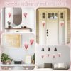 4 Sets Boho Wall Decor Metal Wall Art Hanging Planters with Artificial Pampas Display Modern Home Vase for Bedroom Home Office(Bean Paste Color, Beige