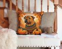 Shar Pei Fall Throw Pillow Machine Washable, Indoor Outdoor Decorative Pillow for Couch, Bed or Patio, 14Hx14W