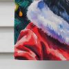 Black Newfoundland Christmas House Flag Large Porch Sleeve Pole Decorative Outside Yard Banner Artwork Wall Hanging, Polyester, House Size, Multicolor