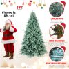 8ft Blue-Green Tint PE/PVC Hybrid Automatic Xmas Tree Decor Artificial Christmas Tree