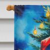 Lion Christmas House Flag Large Porch Sleeve Pole Decorative Outside Yard Banner Artwork Wall Hanging, Polyester, House Size, Multicolor