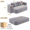 78.7" Modern 2-in-1 Foldable Sofa with Functional Blanket and 2 Soft Pillows,Comfortable Plush Corduroy Fabric Sofa, Convertible Sleeper Sofa Bed