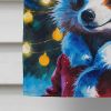 Hedgehog Christmas House Flag Large Porch Sleeve Pole Decorative Outside Yard Banner Artwork Wall Hanging, Polyester, House Size, Multicolor