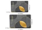 2 Pieces Modern Black&Gold Bath Tub Mat Set Non-Slip Rubber Backing 20" x 32"&16" x 24"