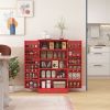 40.9" Kitchen Sideboard Cabinet, Freestanding Kitchen Storage Cabinet w/ Double Doors & 5-tier Shelving for Home, Dining Room, Red