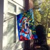 Pit Bull Terrier Christmas House Flag Large Porch Sleeve Pole Decorative Outside Yard Banner Artwork Wall Hanging, Polyester, House Size, Multicolor